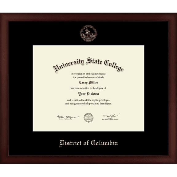 District of Columbia Official Seal Document Frame, Document Size 11" x 8.5"