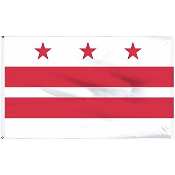 District of Columbia (Washington D.C.) Flag | USA-Made 4x6 ft Durable Nylon | Heavyweight Material | Canvas Heading with 2 Brass Grommets | Ideal for Outdoor and Indoor Display | Official Design