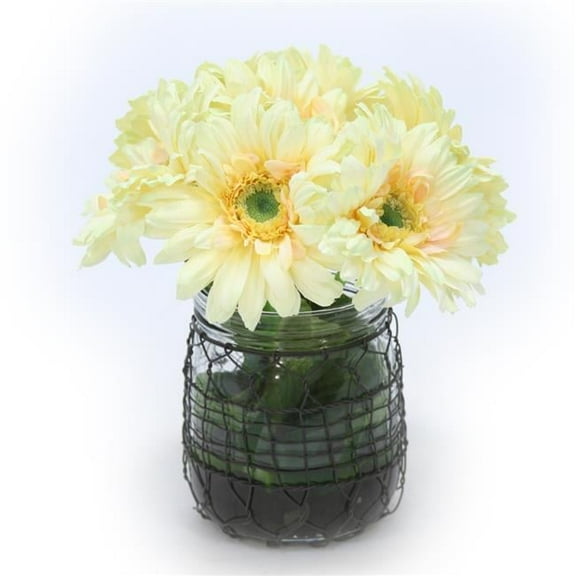 Disttive Designs 17179 Unisex Gerber Daisy in Ball Wire Jar - Green