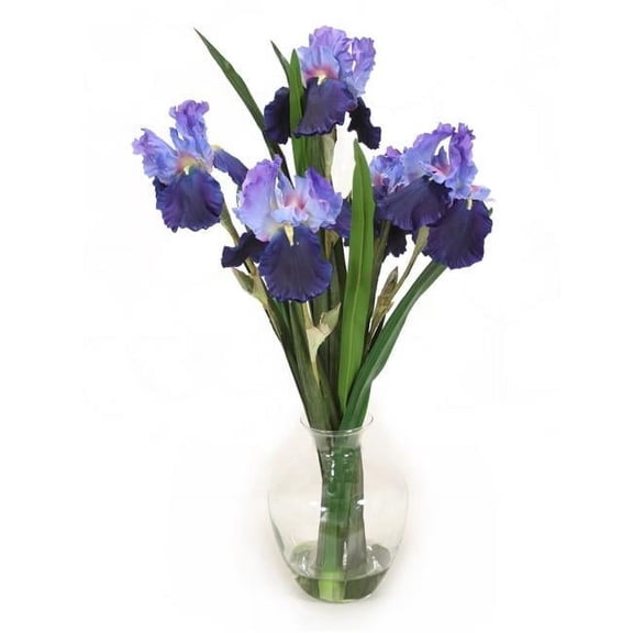 Disttive Designs 17267 Unisex Blue Violet Iris in Glass Vase