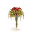 thumbnail image 1 of Disttive Designs 17271 Unisex Burgundy Rose, Green Hydrangea & Pokeberries in Trumpet Vase, 1 of 1