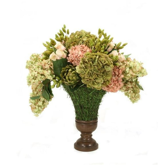 Disttive Designs 3433 Unisex Hydrangea Mix in French Wire Urn - Pink