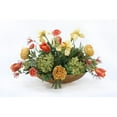 thumbnail image 1 of Disttive Designs 9010A Unisex Hydrangeas with Peonies & Iris in Gold Oval Ritz Bowl - Green, 1 of 1