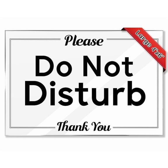 Do Not Disturb Door Sign,4"x6" Acrylic Host Essentials w/Mounting Tape,Please Knock Signs,Rental Home Necessities,Office Door Signs,Ideal for Hotels,Coworking Spaces (Pack of 5)