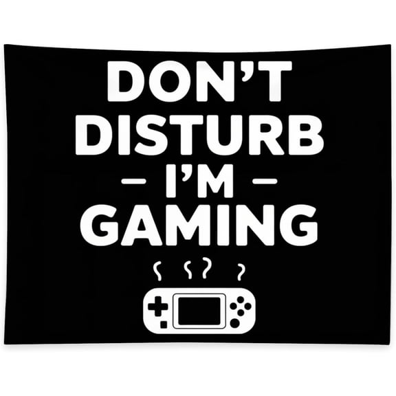 Don't Disturb I'm Gaming Wall Tapestry Funny Gamer Wall Hanging Art with Game Controller Design Minimalist Black Aesthetic Tapestry for Bedroom Game Room Dorm Decor Gamer Gift 40 x 30 Inch