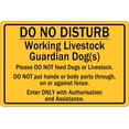 thumbnail image 1 of Do Not Disturb Working Livestock Guardian Dog Sign Metal Tin Sign Caution Danger Safety Security Warning Notice Signs Wall Art Decorations for Home Farm Garden Courtyard 8x12 Inch, 1 of 5