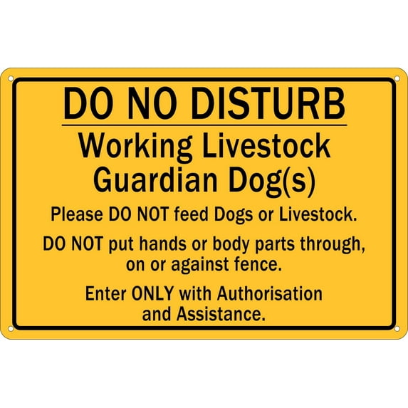 Do Not Disturb Working Livestock Guardian Dog Sign Metal Tin Sign Caution Danger Safety Security Warning Notice Signs Wall Art Decorations for Home Farm Garden Courtyard 8x12 Inch