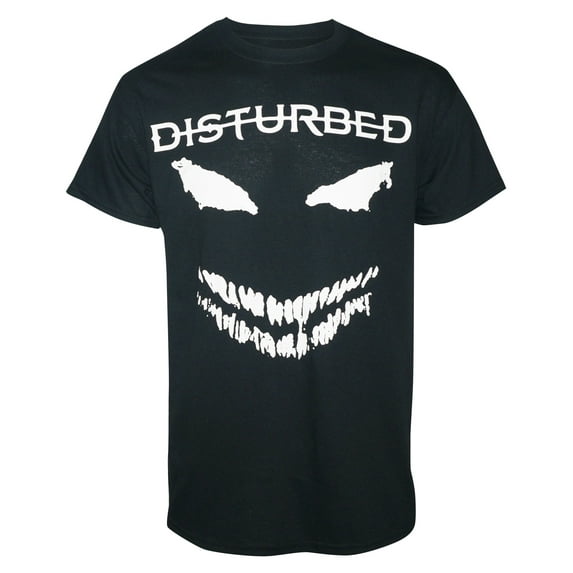 Disturbed Men's White Scary Face T-Shirt Black S