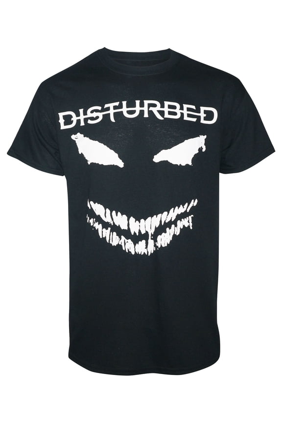 Disturbed Men's White Scary Face T-Shirt Black S