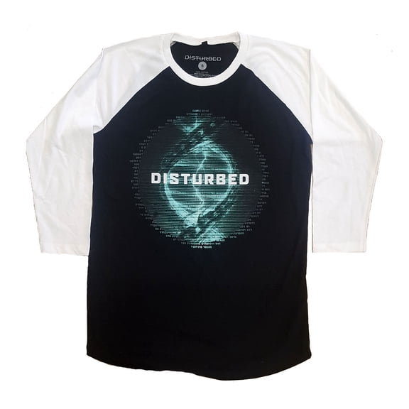 Disturbed Unisex Raglan T-Shirt Binary (Ex-Tour) (Small)