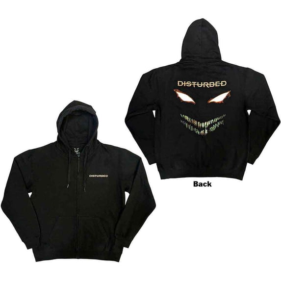 Disturbed Unisex Zipped Hoodie: The Face (Back Print) (Large)
