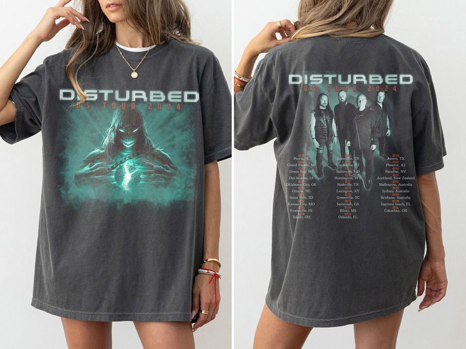 Disturbed Us Tour 2024 Black Shirt Disturbed Band Fan Shirt Disturbed