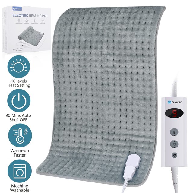 Disuppo Heating Pad for Pain Relief, 12" x 24" Electric Heating Pads for Cramps, Neck and