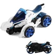 Diswoe 2-in-1 Toy Motorcycle, Die-Cast Motorcycle Toy with Lights & Sounds, Pull Back Motorcycle with Pop-Up Chariot Feature, Interactive Vehicle Toy for Boys and Girls Ages 3+