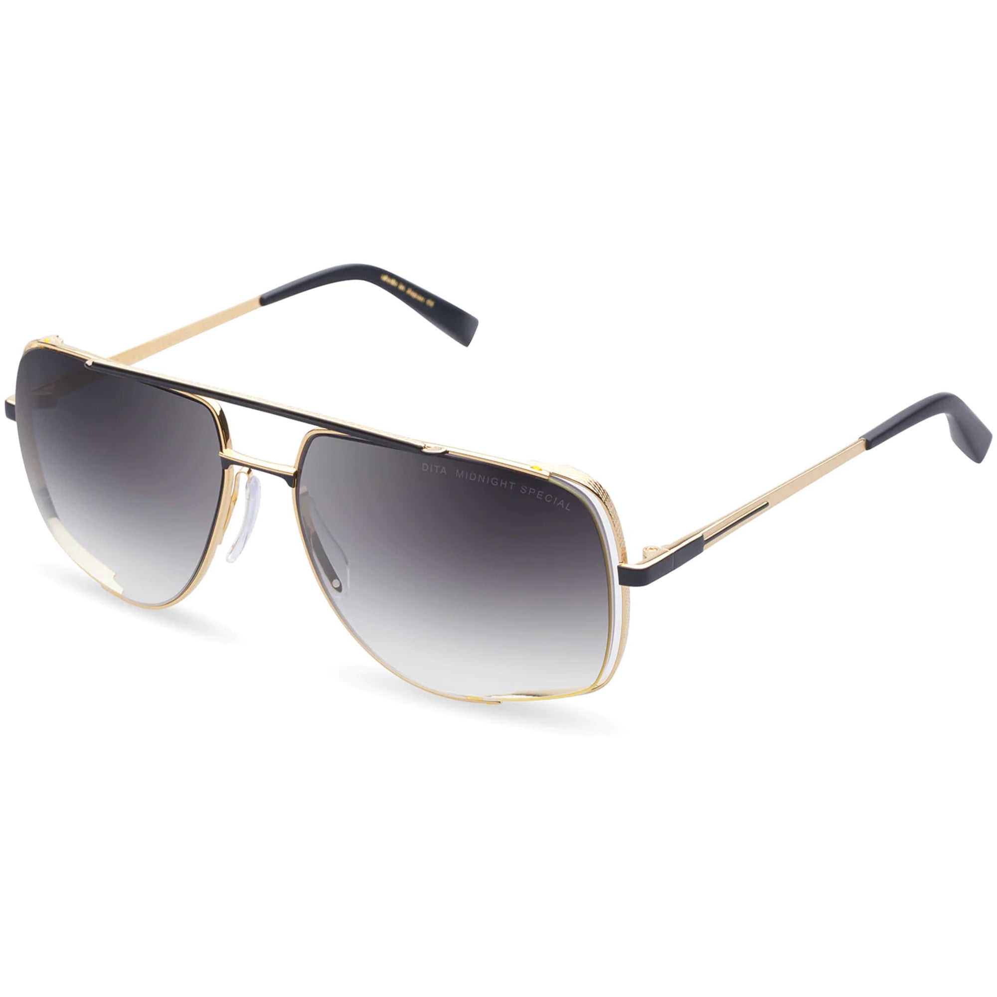 Dita Men's Midnight Special Aviator Sunglasses, Yellow Gold/Black