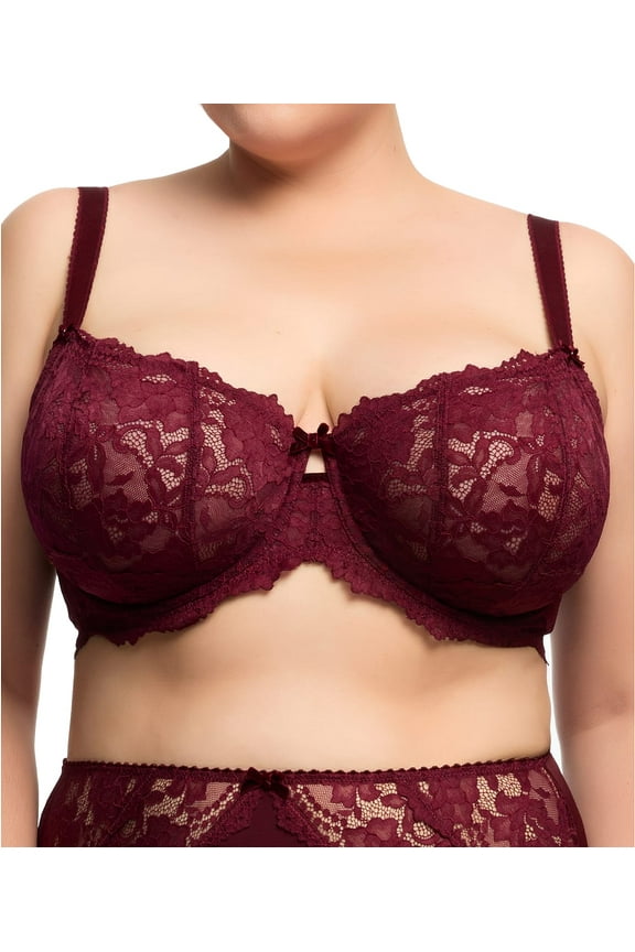 BORDEAUX Cora Underwire FF Balconette Bra, US 44DDD, UK 44E