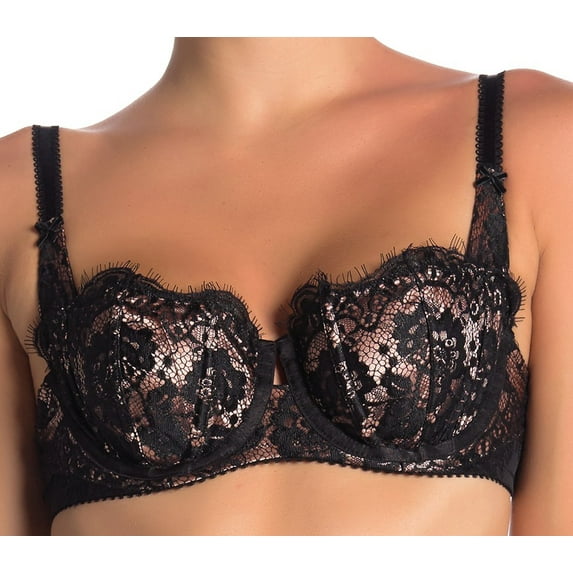 Dita Von Teese Marlene Soft Cup Bra D51456, Black/Vintage Pink,36A
