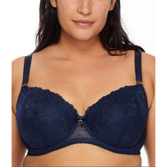 Dita Von Teese NAVY Fiamma Lace Underwire T-Shirt Bra, US 42DD/E, UK 42DD