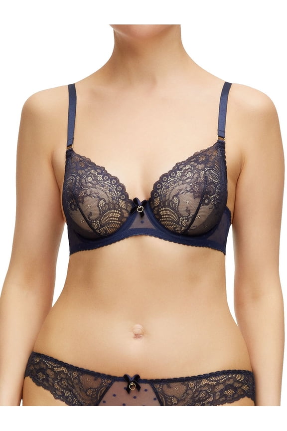 NAVY Fiamma Underwire Balconette Bra, US 38C, UK 38C