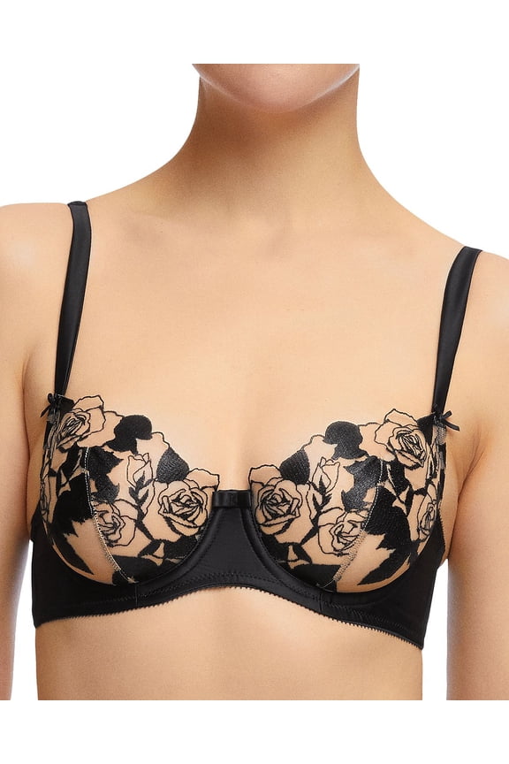 Rosabelle Underwire Balconette Bra in Black, Size 34DD
