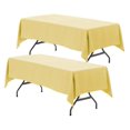 thumbnail image 1 of Ditangy - Pack of 2 60 x 102 inch Rectangular Polyester Tablecloth - Pastel Yellow, Premium Seamless Wedding Table Cloth for 6 ft Rectangle Tables, Ideal for Wedding and Other Events, 1 of 6