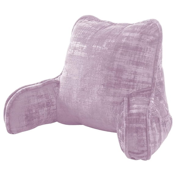 Ditangy Textured Velvet Bedrest Reading Pillow with DIY Filling, Need Assembly, Backrest Armrest Pillow Chair Back Support for Sitting up in Bed, Mauve , 20" x 18" x 17"