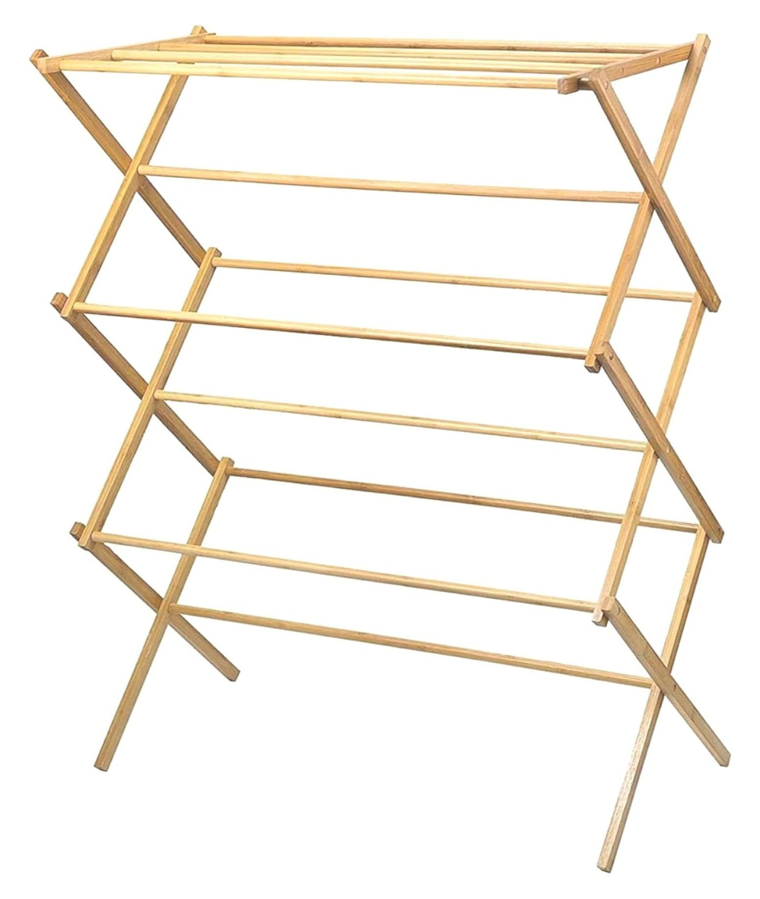 Ditangy Wooden Clothes Drying Rack for Laundry - Collapsible Folding ...