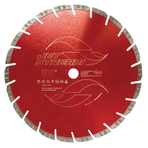 Diteq Jet Stream 14 Inch Economy Segmented Turbo Rim Diamond Blade For Concrete