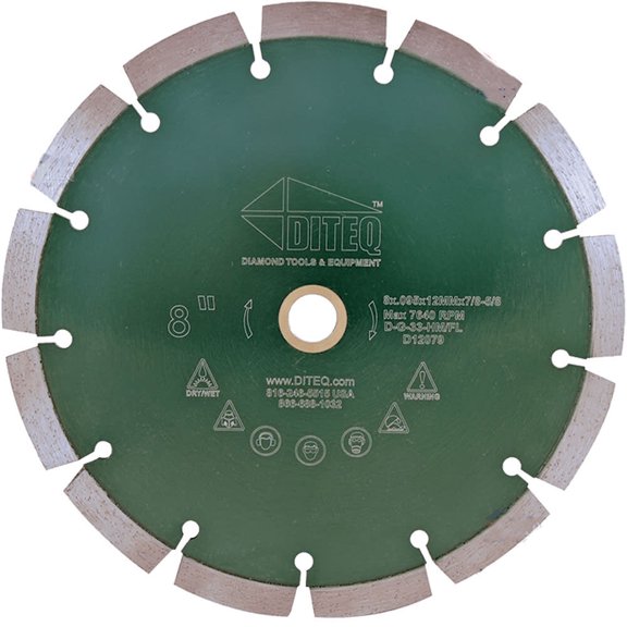 Diteq Green Concrete Blade, 8In X .095In