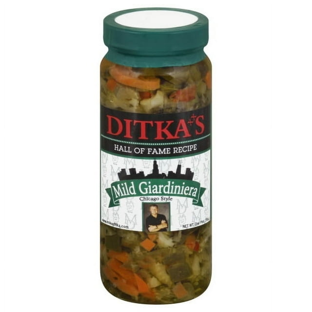 Ditkas, Mild Giardiniera, 16 oz, Jarred Vegetables, ShelfStable