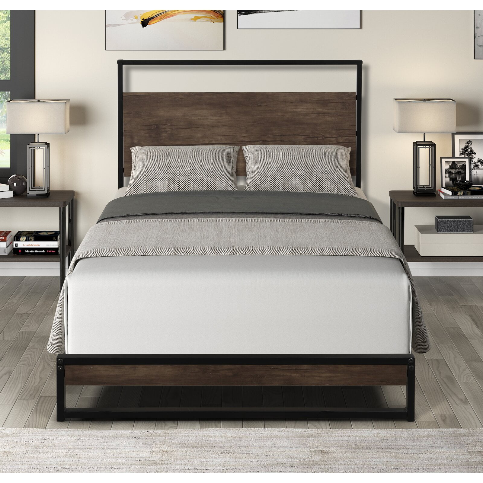 Ditmas Low Profile Bed Evenly spaced solid wood slats blend naturally into the already sturdy platform bed frame to give added ground up support