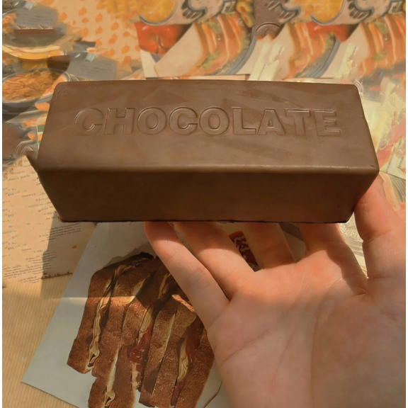 Ditregsr Cute Slow-Rebound Squeezable Ball 2026 New Sticky Chocolate Milk Stick Realistic Food Shaped Stress Relief Eraser, Relieve Anxiety, Relax Your Mind (Chocolate Milk Bar)