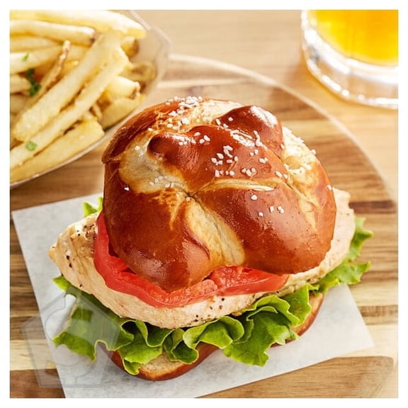 Ditsch Authentic German Sliced Soft Pretzel Bun 4 oz. - 80/Case