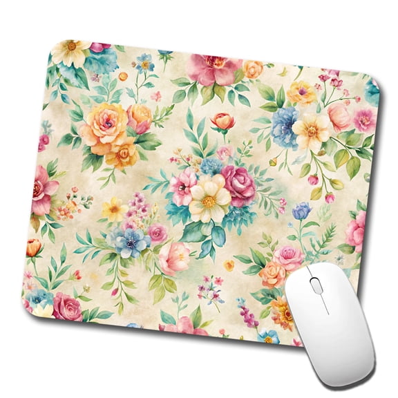 Ditsy Floral Flowers Wallpaper Mouse Pad Low Profile Gaming Mat