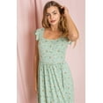 thumbnail image 1 of Ditsy Floral Flutter Cap Sleeve Square Neck Midi Dress | S-3X, 1 of 33