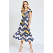 Ditsy Floral Flutter Cap Sleeve Square Neck Midi Dress | S-3X