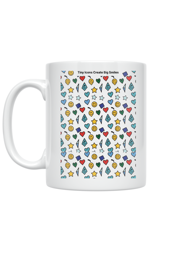 Ditsy Pattern Design - Icon Enthusiast - 11 oz Ceramic Coffee Mug