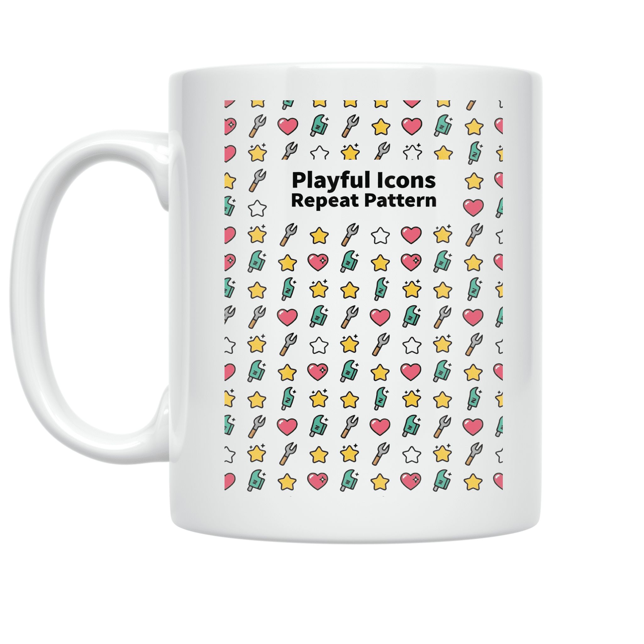 Ditsy Pattern Design - Icon Lover - 11 oz Ceramic Coffee Mug - Walmart.com