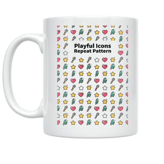 Ditsy Pattern Design - Icon Lover - 11 oz Ceramic Coffee Mug - Walmart.com