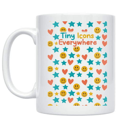 Ditsy Pattern Drinkware - Fun Design Enthusiast - 11 oz Ceramic Coffee Mug