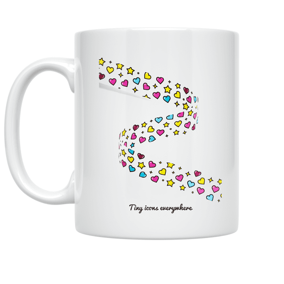 Ditsy Patterns Tiny Icons Design - Modern Aesthetic Lover - 11 oz Ceramic Coffee Mug