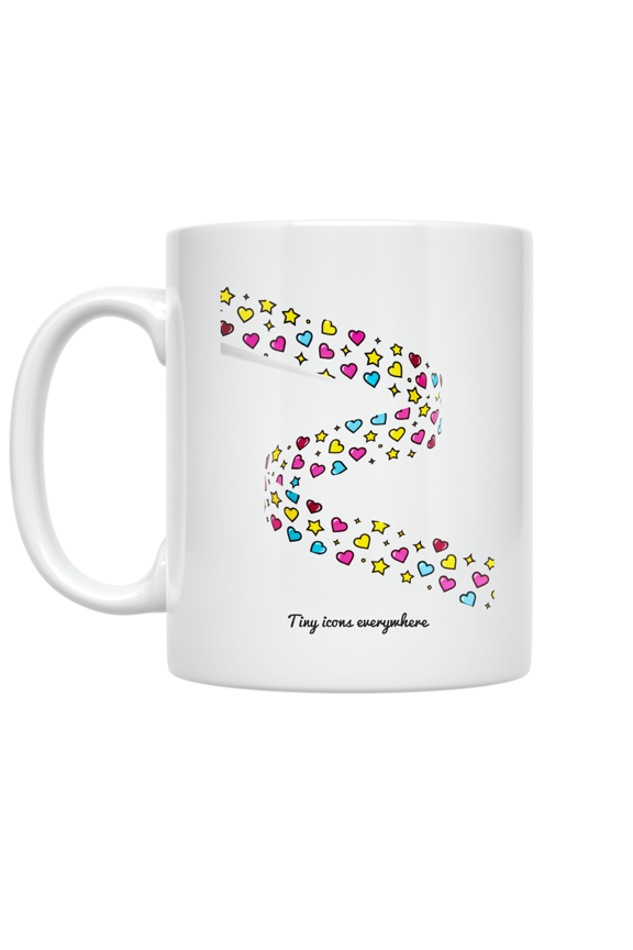 Ditsy Patterns Tiny Icons Design - Modern Aesthetic Lover - 11 oz Ceramic Coffee Mug
