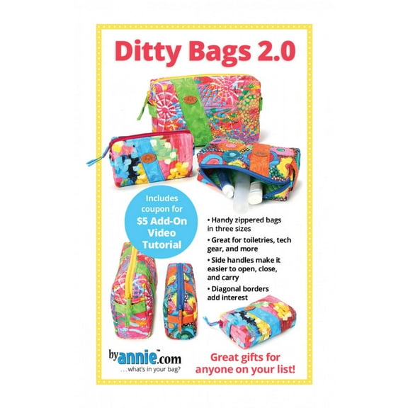 Ditty Bags 2.0 Bag Sewing Pattern by Annie Unrein for ByAnnie