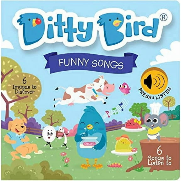 Ditty Bird Baby Sound Book screen-free toy : Funny Songs | fresh batteries included. Educational Toys ages 1-3. Baby Books for one year old. Toddler Musical Book. 1 year old boy girl gifts