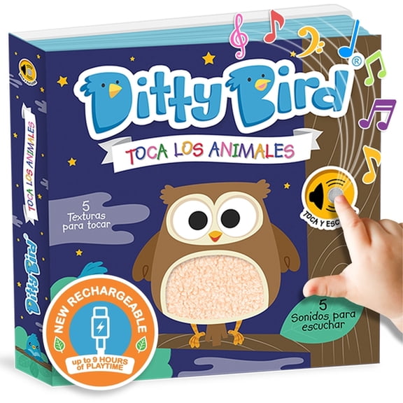 Ditty Bird Ditty Bird Toca Los Animales Interactive Sensory Sound Book for Babies 6 - 18 Months Touch and Feel Spanish Books with T, (Hardcover)