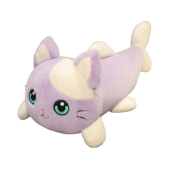 Ditucu Cute Cat Plush Pillow Long Cartoon Stuffed Animal Toy Kawaii Body Sleeping Plushie Gifts For Kids Purple 19.6 Inch