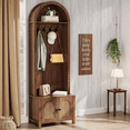 thumbnail image 1 of Diubas Arch Hall Tree with Bench and Shoe Storage, Farmhouse Coat Rack for Hallway, Entryway, Walnut, 1 of 9