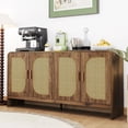 thumbnail image 1 of Diubas Sideboard Cabinet, Buffet Cabinet, Rattan Cabinets with Storage, Living Room, Walnut, 1 of 9