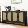 thumbnail image 1 of Diubas Sideboard Cabinet, Buffet Cabinet, Rattan Cabinets with Storage, for Kitchen Living Room, Black, 1 of 8