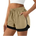 thumbnail image 1 of Diufon 2 In 1 Shorts Women High Waisted Drawstring Athletic Shorts Sport Running Shorts with Liner & Pockets, 1 of 7